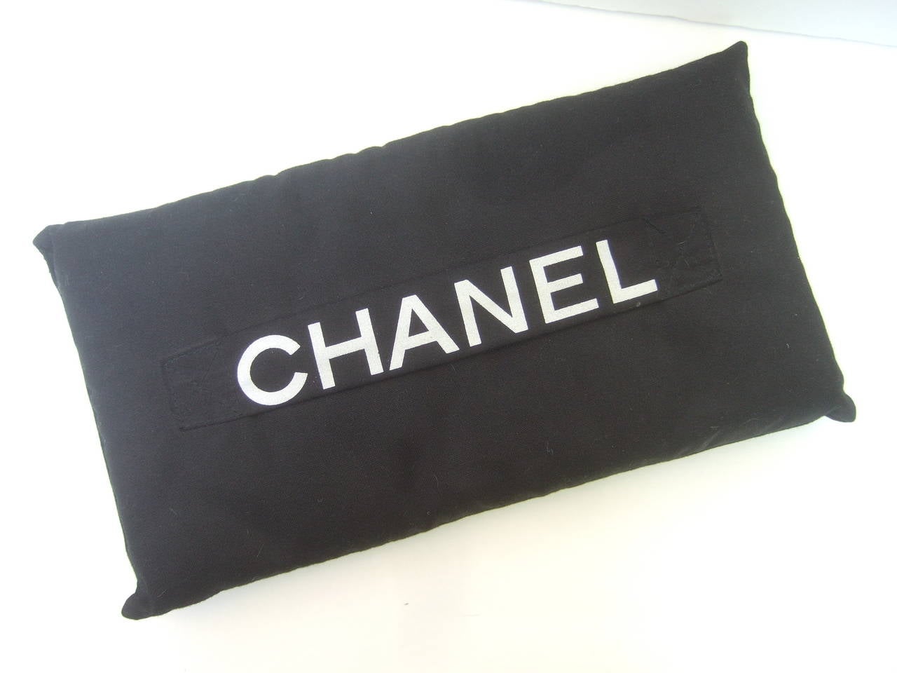 Chanel Black Rectangular Cloth Pillow In Excellent Condition In University City, MO