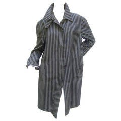 Paul Smith London Black Cotton Pinstriped Coat Size 48 8
