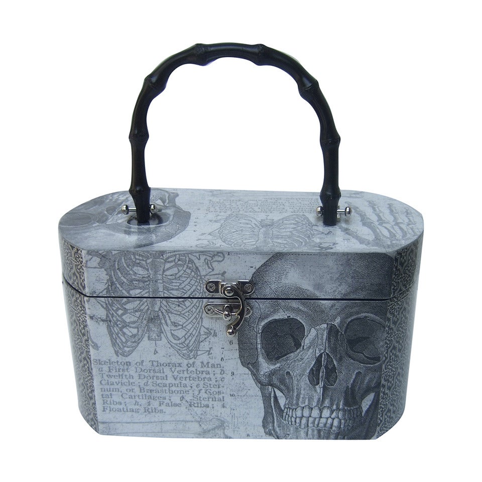 Avant Garde Decoupage Artisan Skeleton Box Style Handbag