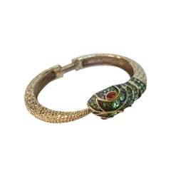 Ken Lane Exotic Jeweled Serpent Bracelet c 1990