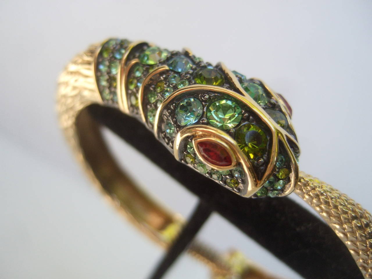 Ken Lane Exotic Jeweled Serpent Bracelet c 1990 1