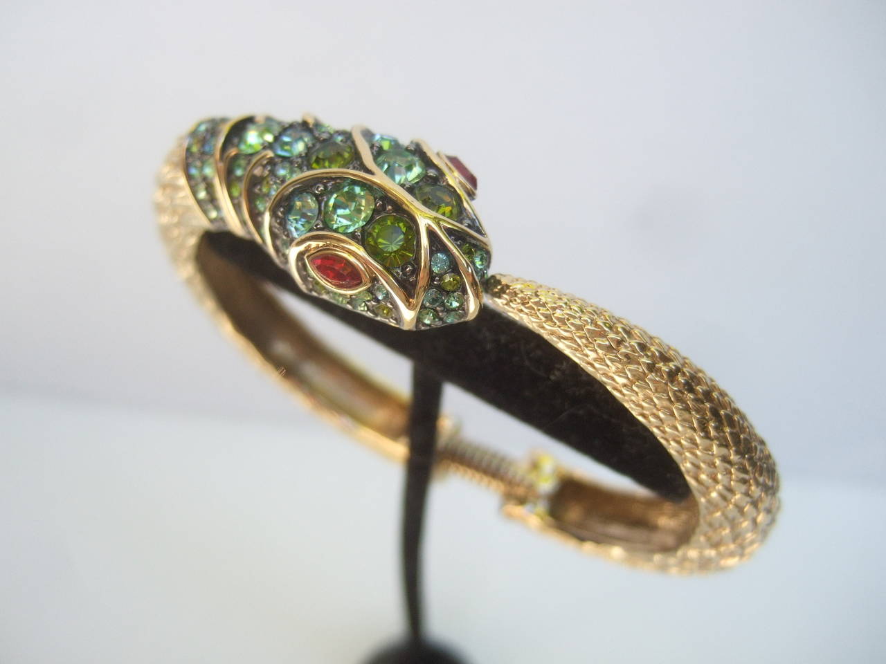 Ken Lane Exotic Jeweled Serpent Bracelet c 1990 In Excellent Condition In University City, MO