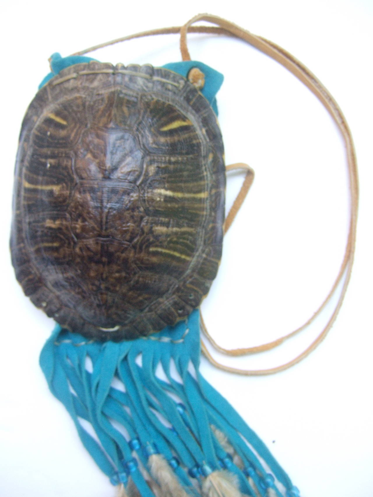 Women's American Indian Genuine Turtle Shell Shoulder Bag 1970s