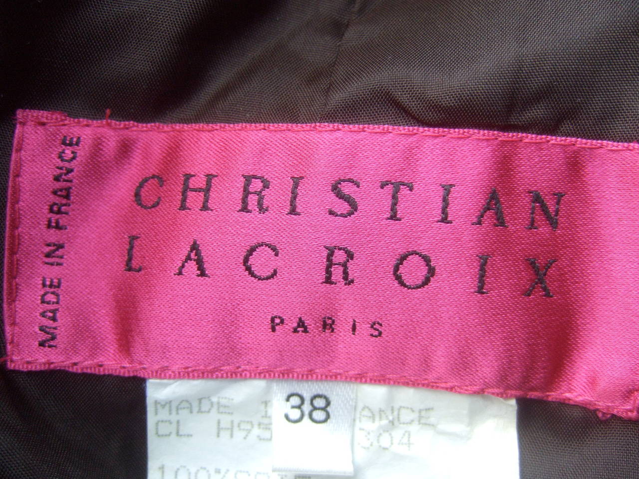 Christian Lacroix Paris Fabulous Brown Silk Jacket Size 38 4