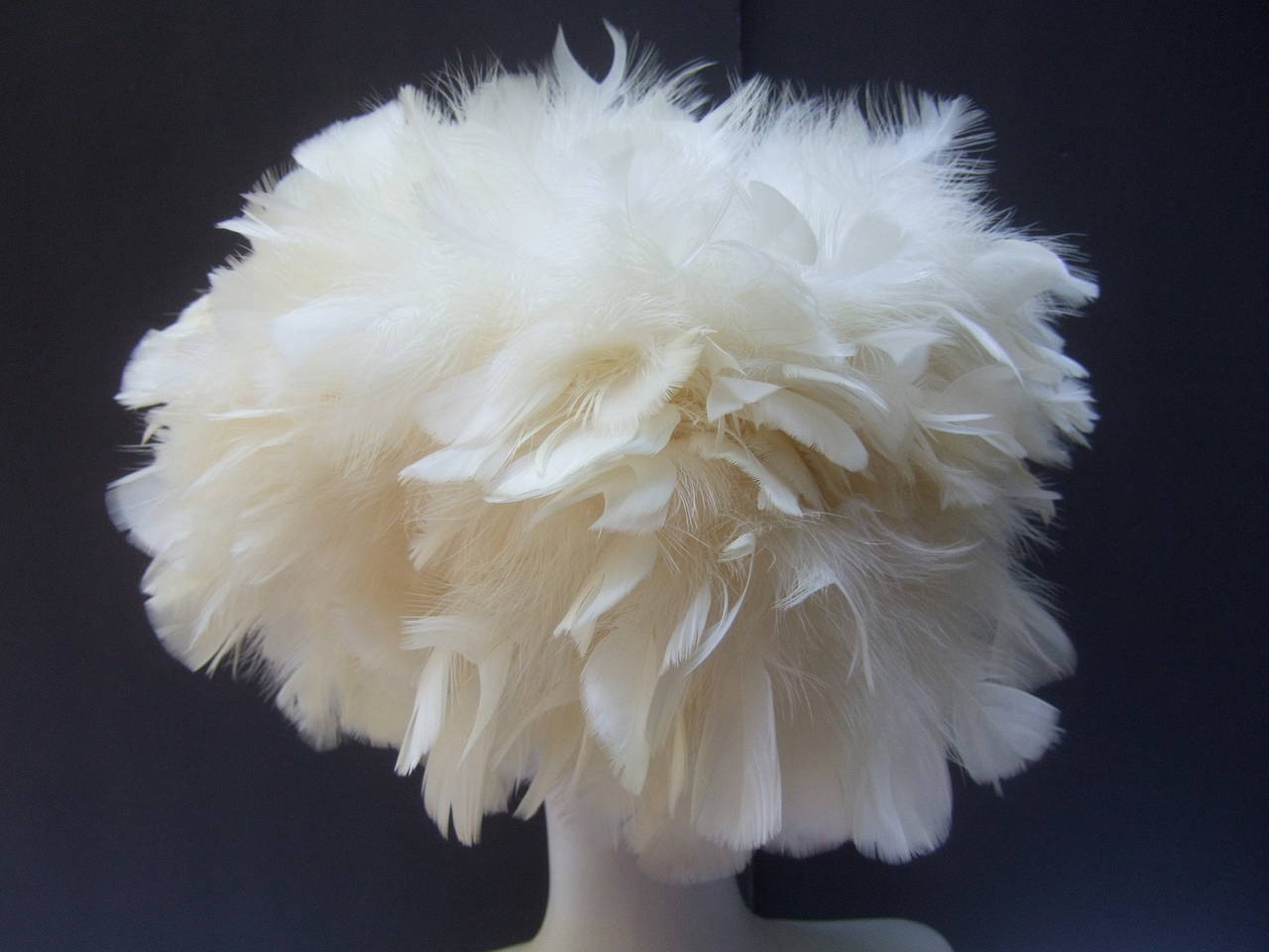 Adolfo Flamboyant Jeweled Feather Hat c 1970 2