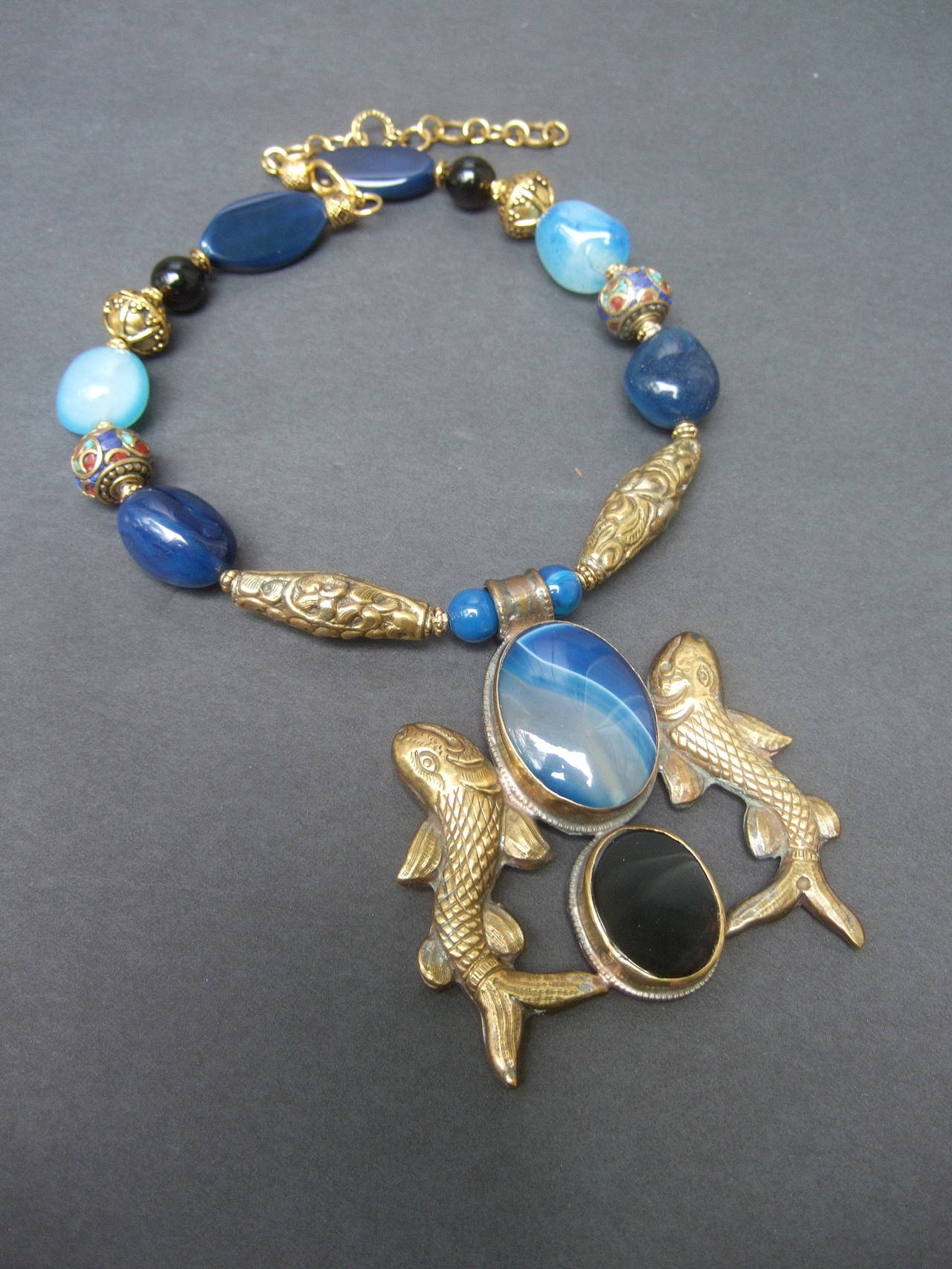 Exotic Artisan Nepalese Glass Stone Choker Necklace 5