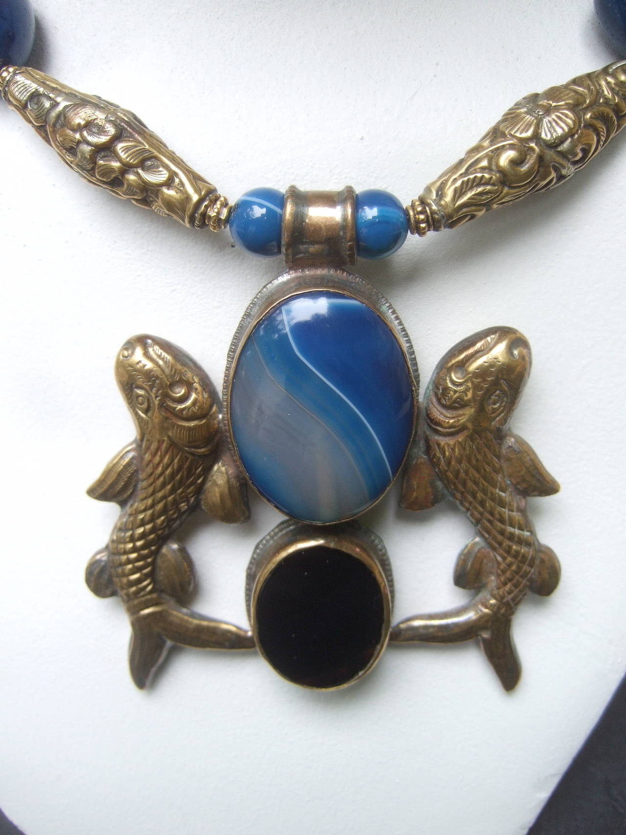 Exotic Artisan Nepalese Glass Stone Choker Necklace 1