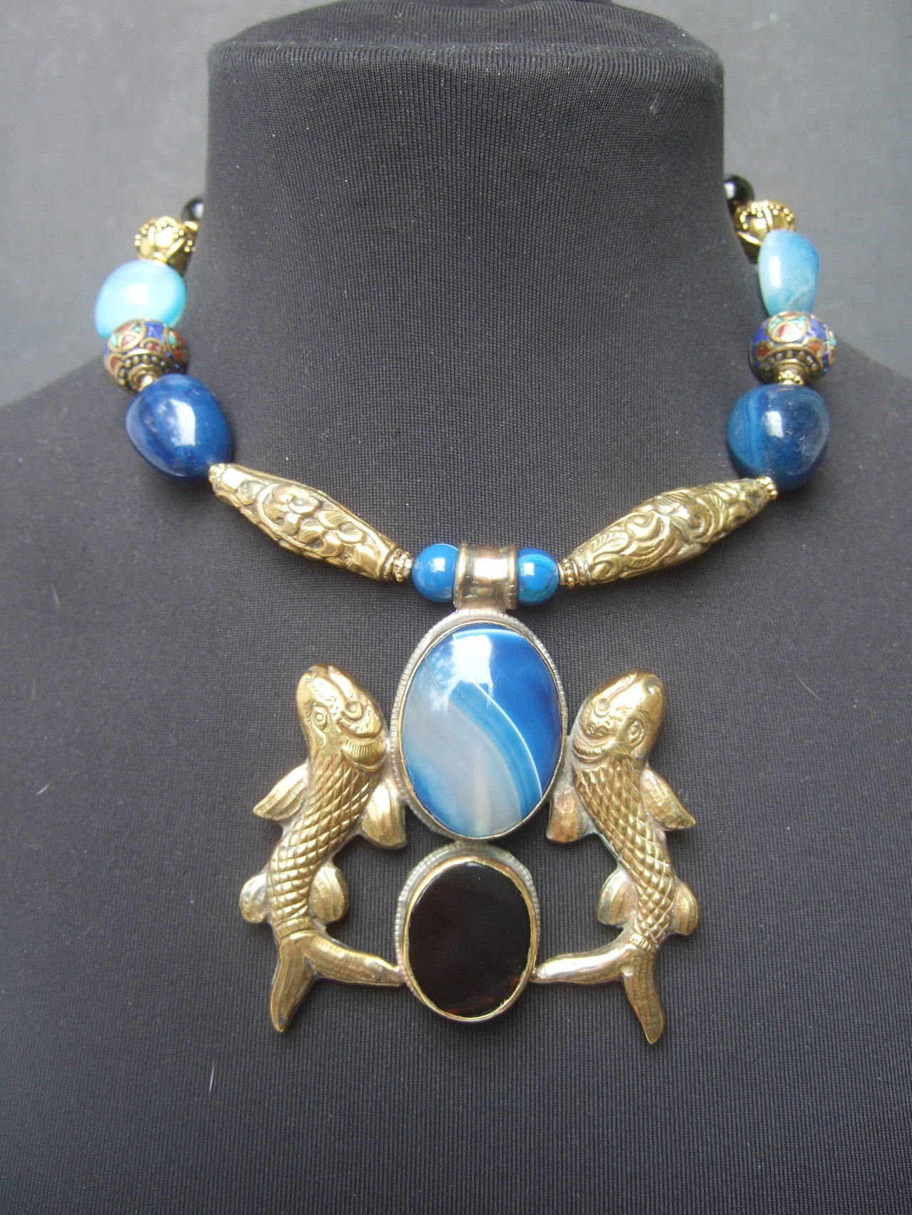 Exotic Artisan Nepalese Glass Stone Choker Necklace 3