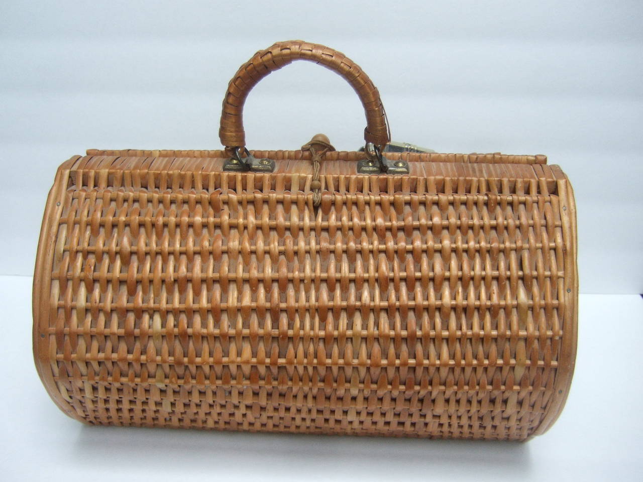 Women's Whimsical Wicker Casino Theme Retro Handbag c 1960