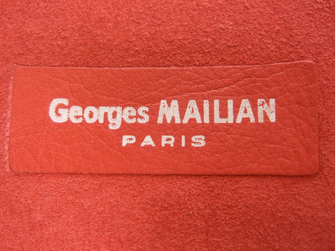 Surrealistic Scarlet Red Leather Brass Claw Belt by Georges Mailian Paris For Sale 2