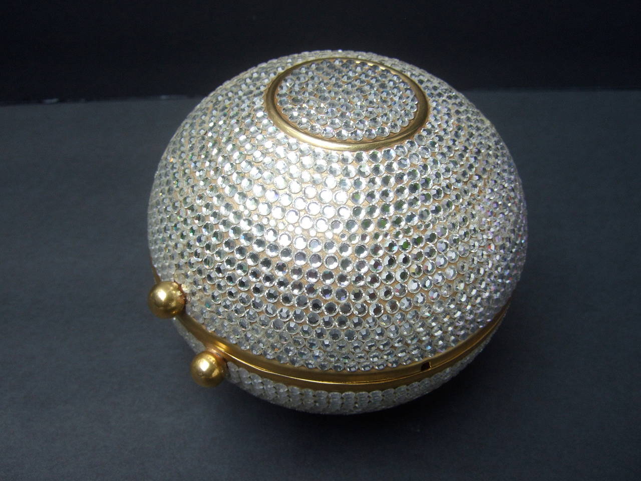 Opulent Crystal Encrusted Orb Evening Bag c 1980 In Excellent Condition In University City, MO