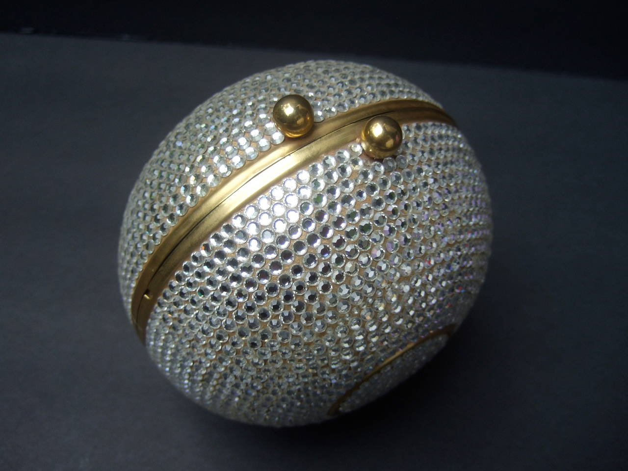 Opulent Crystal Encrusted Orb Evening Bag c 1980 2