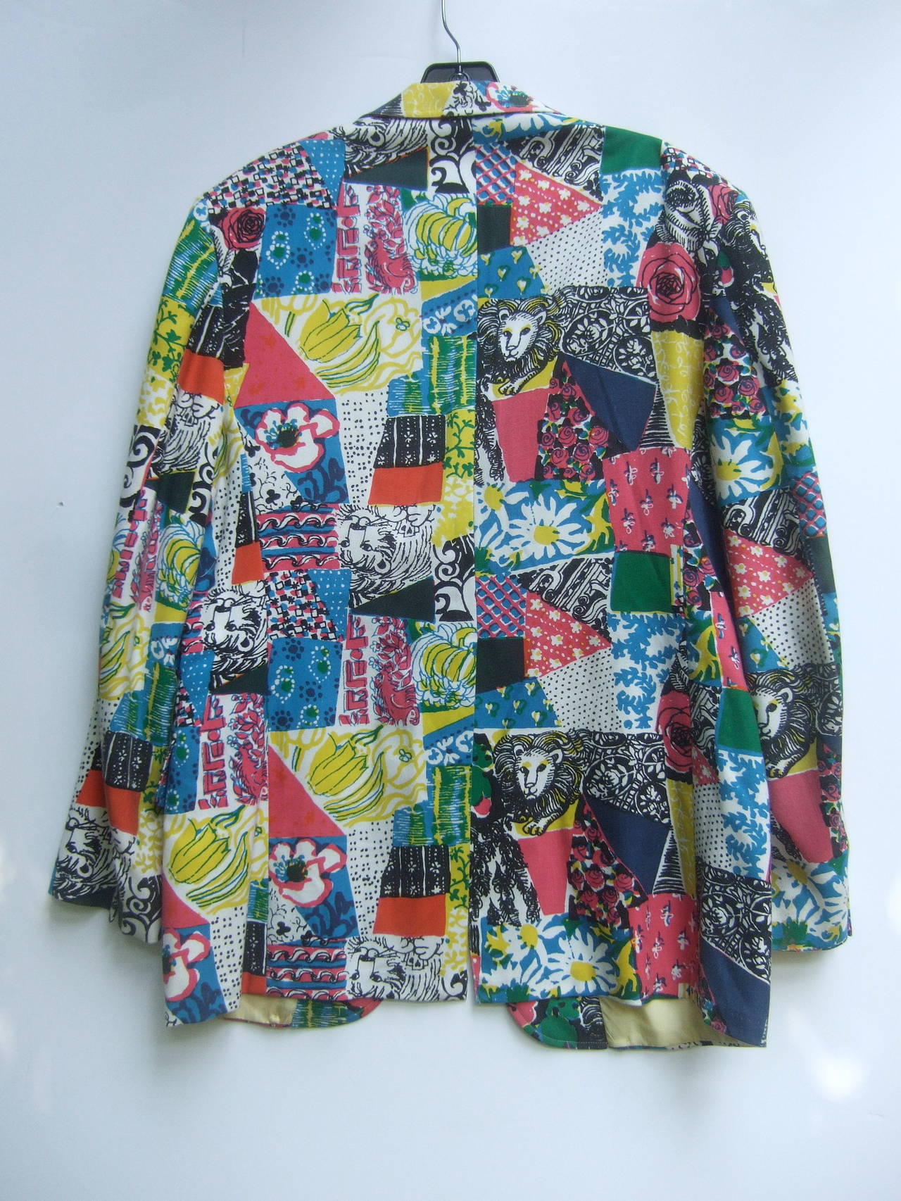 Lilly Pulitzer Men's Whimsical Print Resort Jacket c 1970s In Good Condition In University City, MO