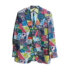 Lilly Pulitzer Men's Whimsical Print Resort Jacket c 1970s