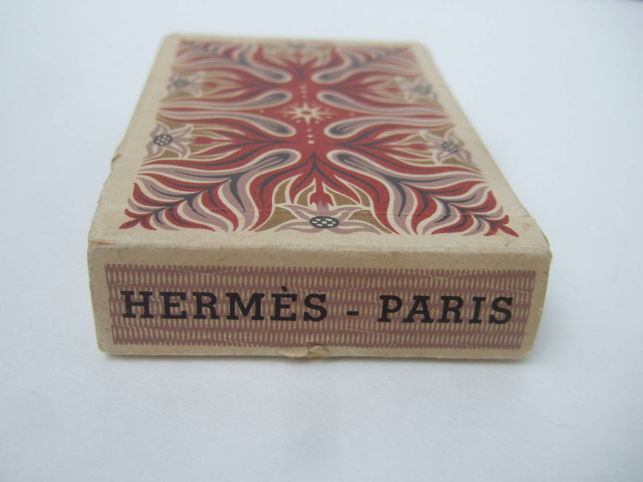 Women's or Men's Hermes Paris Deck of Playing Cards in Wood Inlay Card Box c 1970s