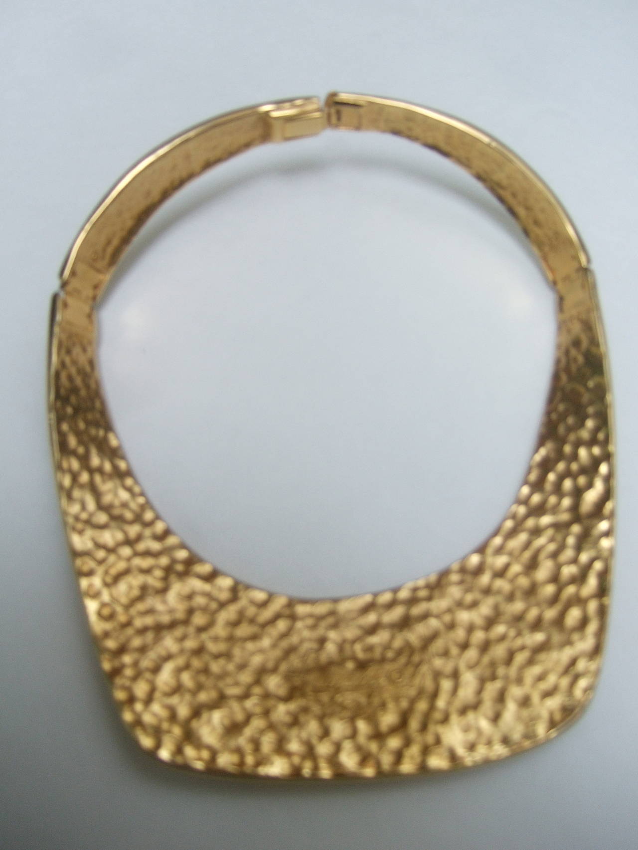 Alexis Kirk Sleek Brown & Gilt Enamel Choker Necklace Set c 1980 For Sale 2