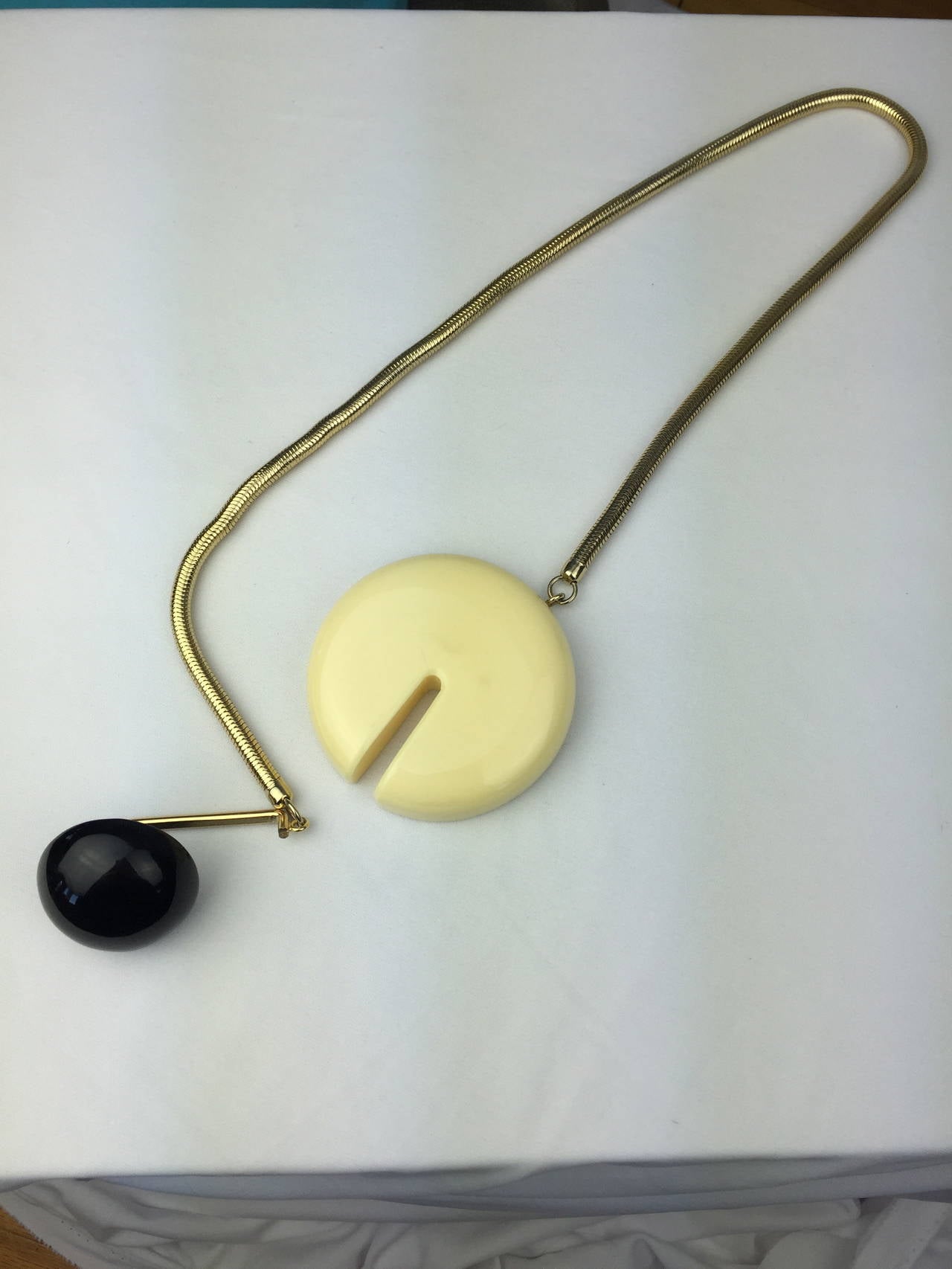 Bold 1970's Geometric Pendant by Lanvin Couture. In Excellent Condition In University City, MO