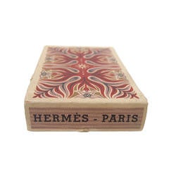 Hermes Paris Deck of Playing Cards in Wood Inlay Card Box c 1970s