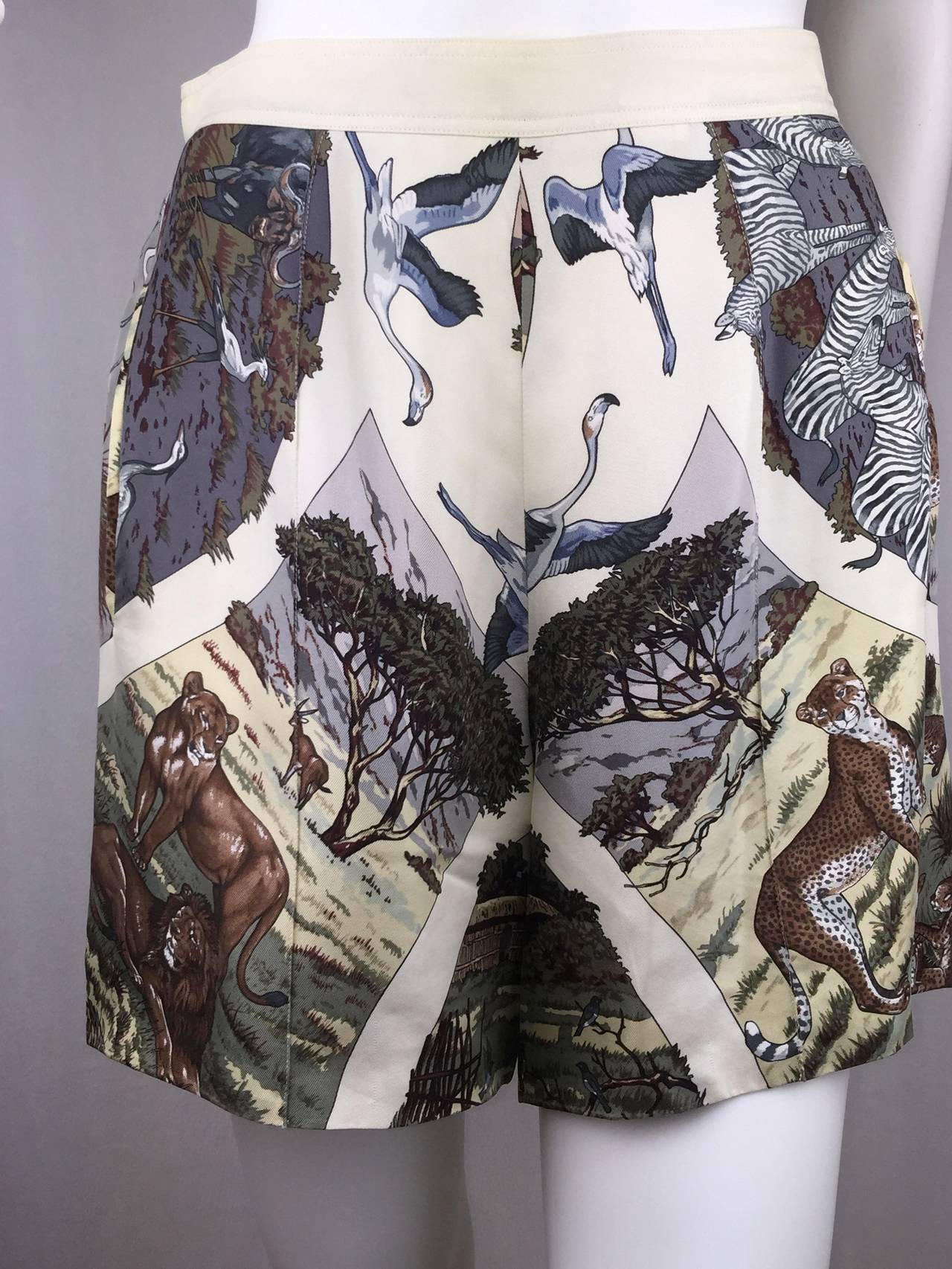 Safari Style Hermes Silk Shorts. 2