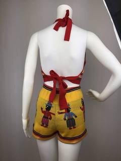 Rare 1970's Betsey Johnson Alleycat Halter and Shorts Set