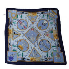 Vintage Rare Cartier Silk Scarf.  A Celebration of 150 Years of Cartier Magic.