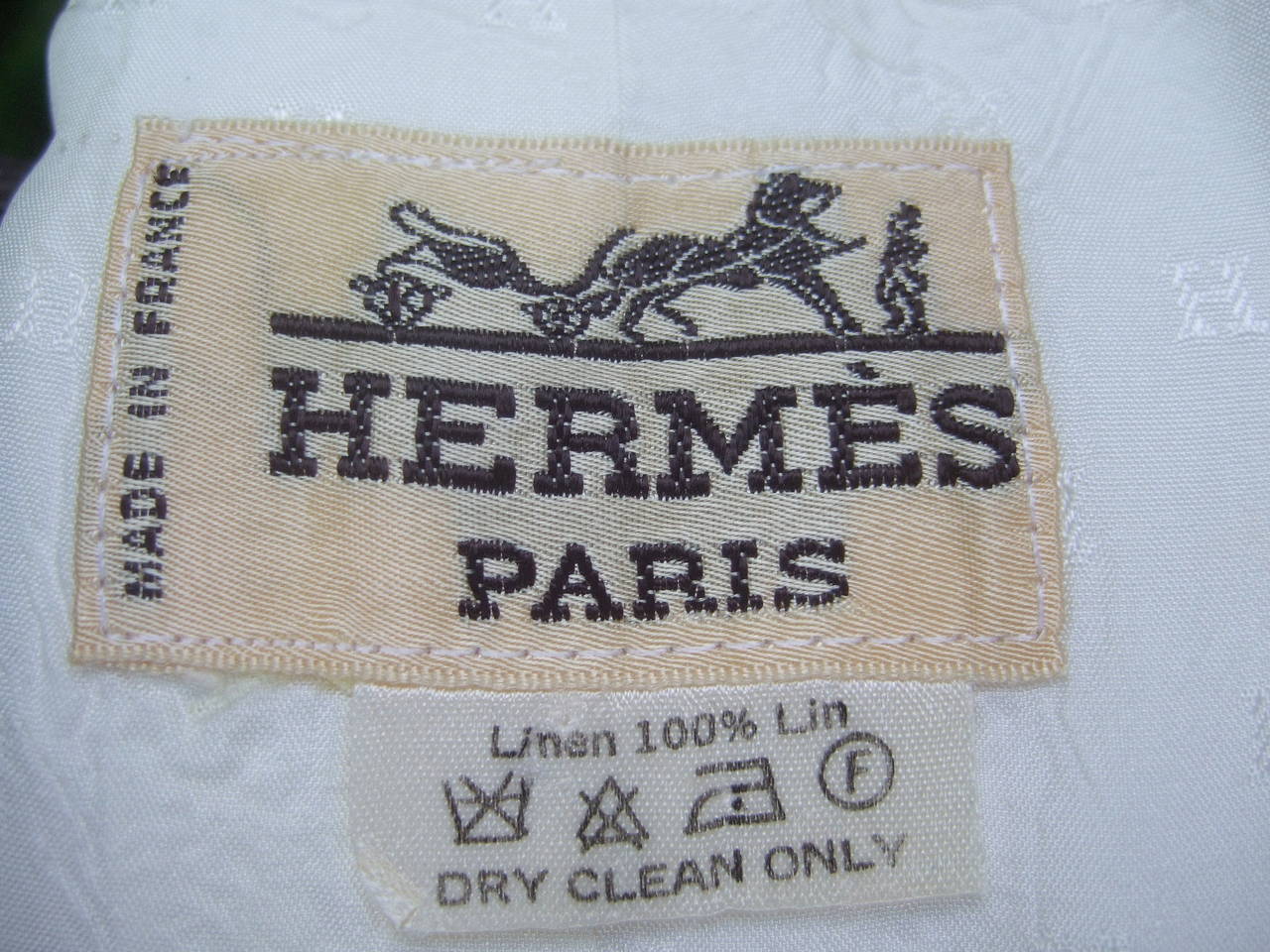 Hermes Paris Crisp White Linen Jacket Made in France c 1980s 2