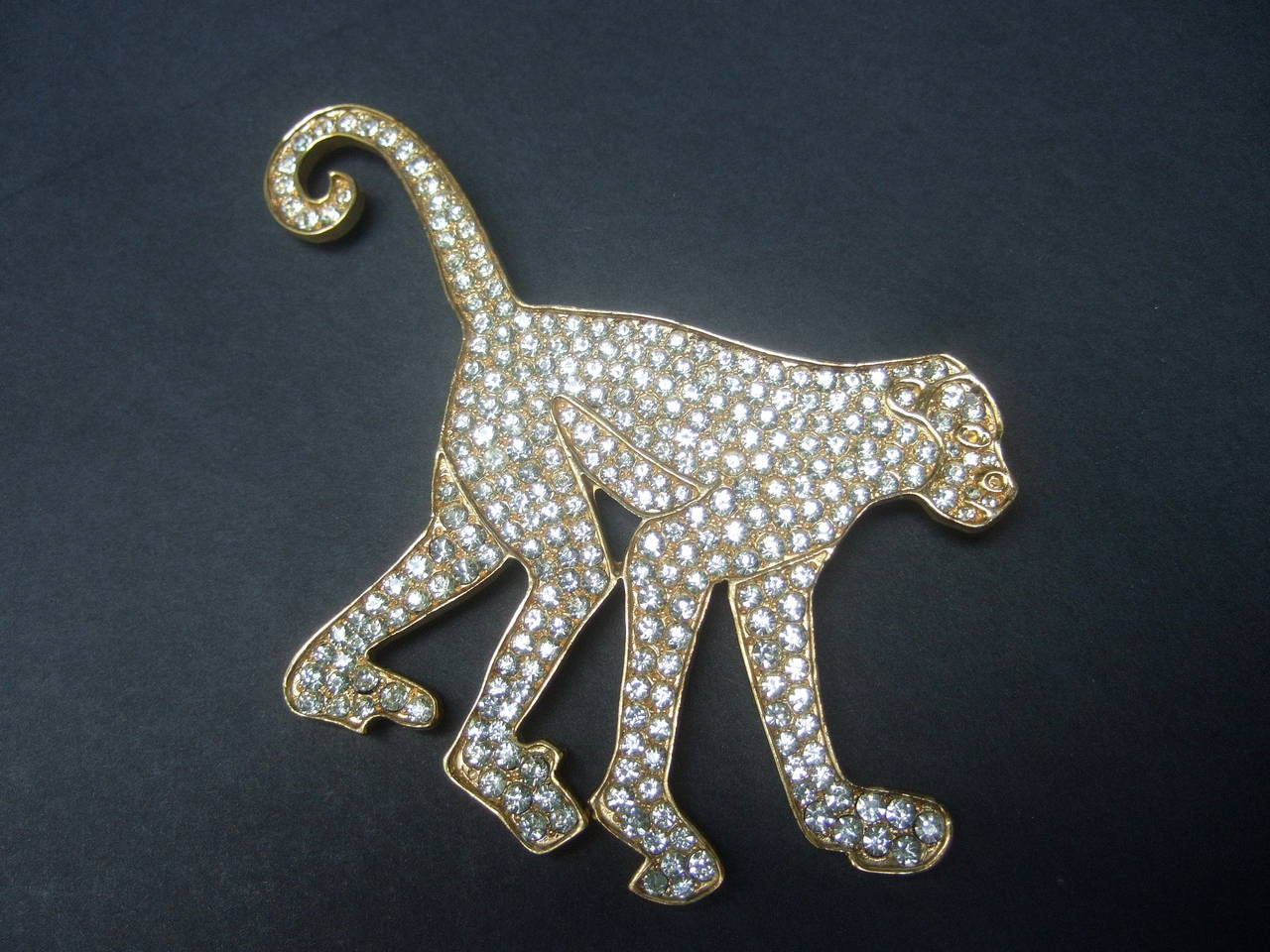 Massive Avant Garde Figural Monkey Brooch Designed by Robin Kahn In Excellent Condition For Sale In University City, MO