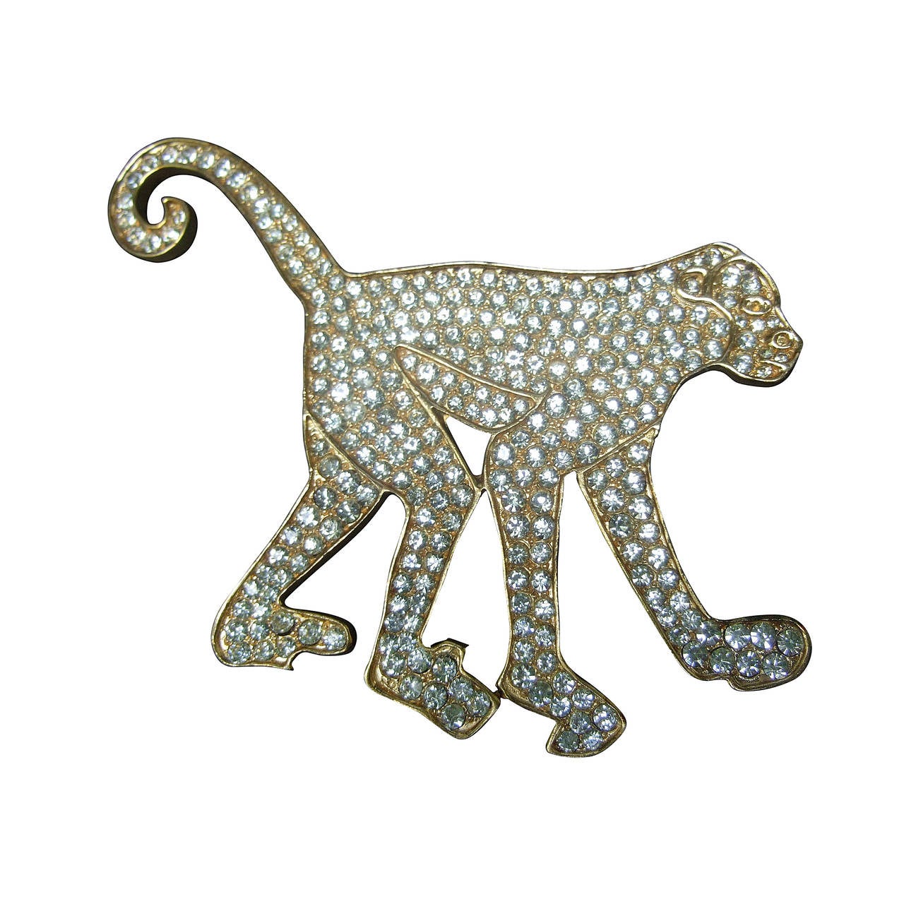 Massive Avant Garde Figural Monkey Brooch Designed by Robin Kahn For Sale