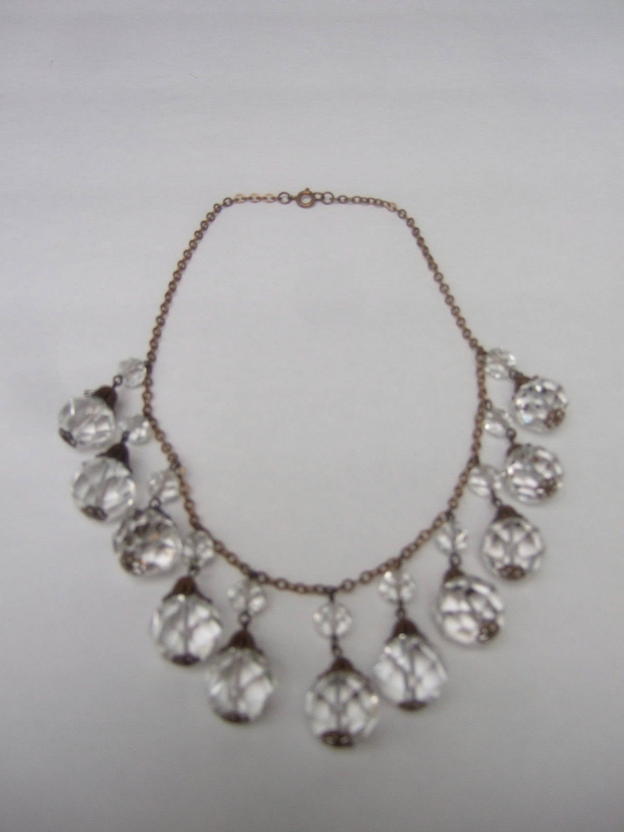 art deco crystal necklace