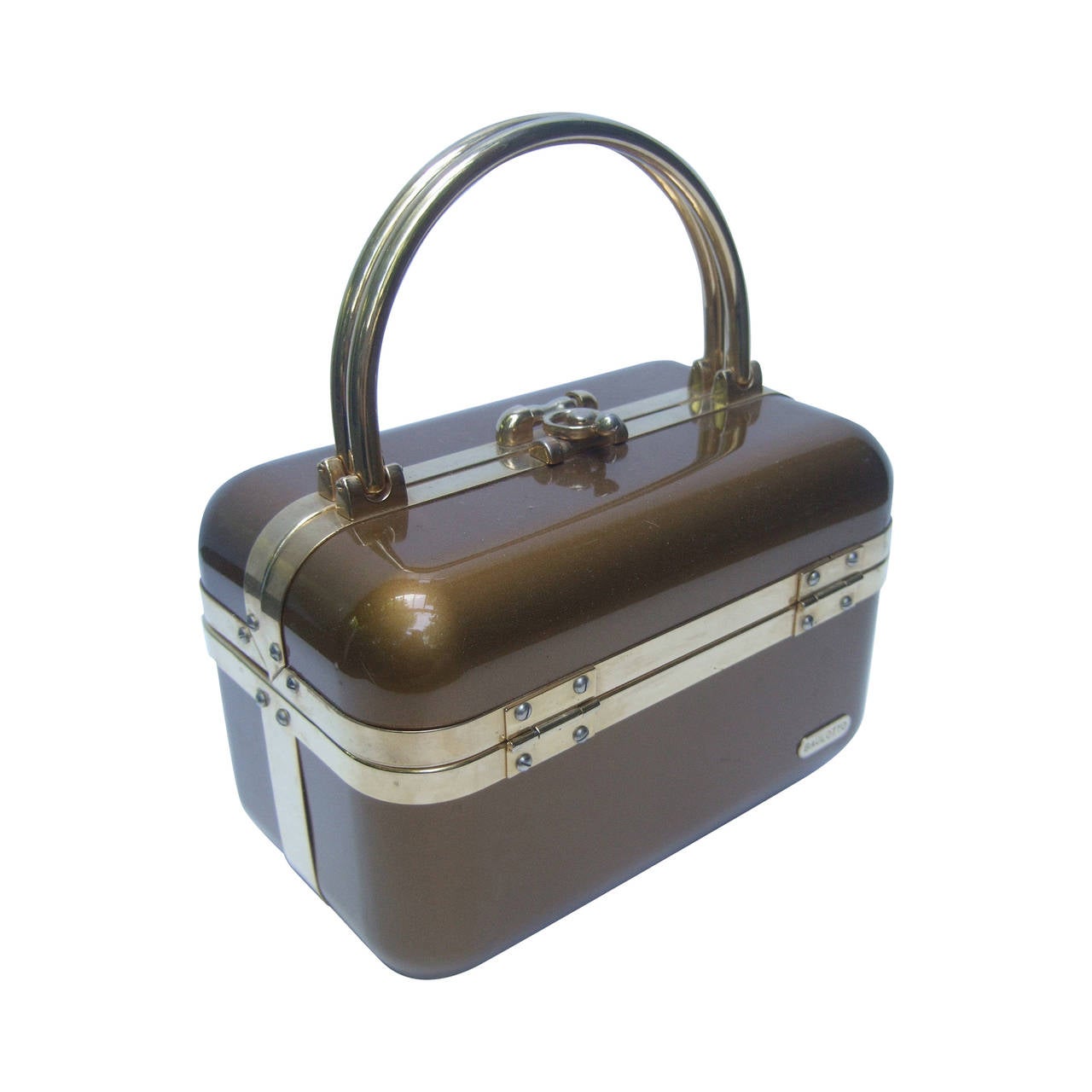 Sleek 1970s Italian Bronze Lucite Handbag Designed by Baulotto