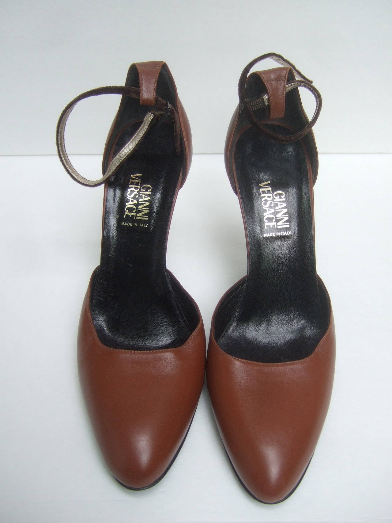 versace brown heels
