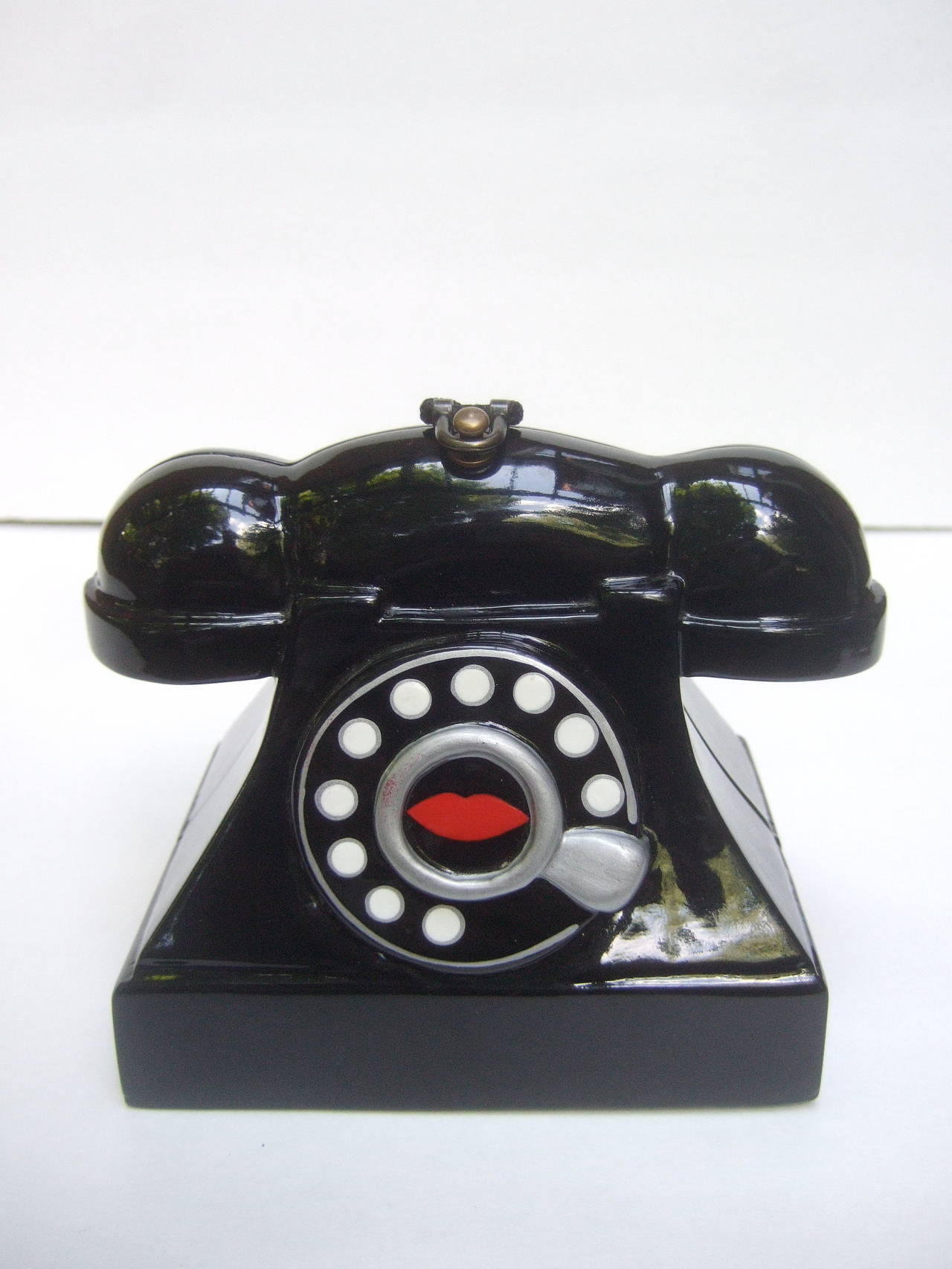 Timmy Woods Bevery Hills Whimsical Black Enamel Telephone Handbag