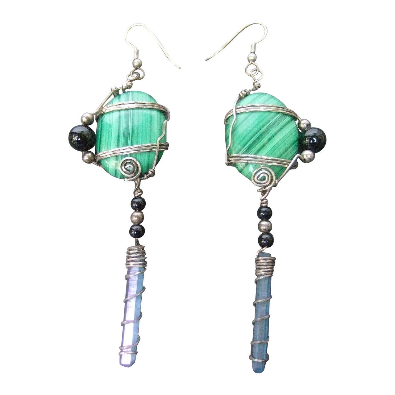 Earrings Statement Aphrodite Malachite - Gemajesty