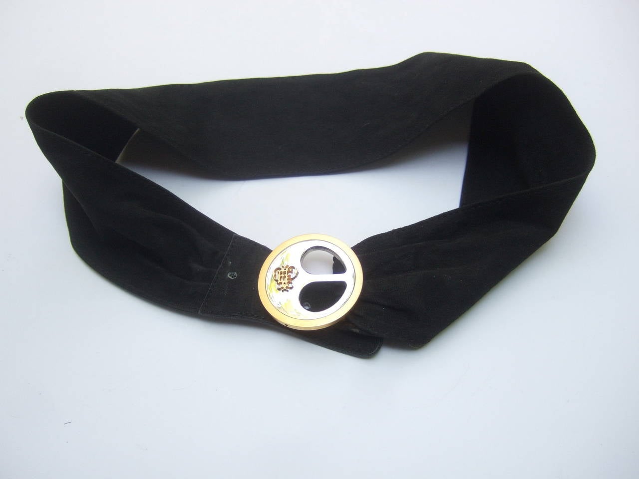 Emilio Pucci Black Suede Strap Belt Made in Italy c 1970s For Sale 1