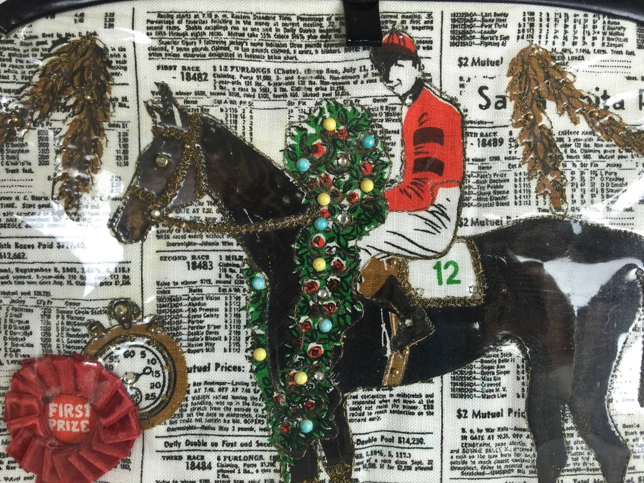 1950's Race Course Themed Handbag by Soure New York