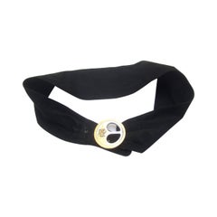 Vintage Emilio Pucci Black Suede Strap Belt Made in Italy c 1970s