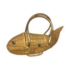 shaped wicker bag