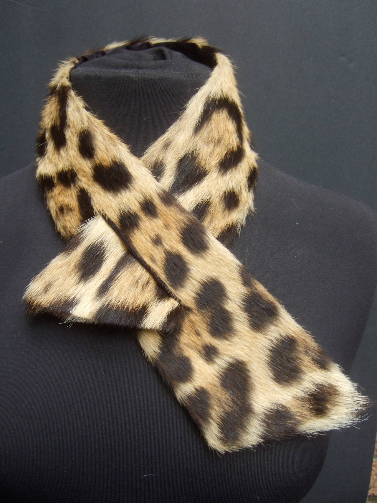 1950s Chic Leopard Print Fur Scarf Collar 2