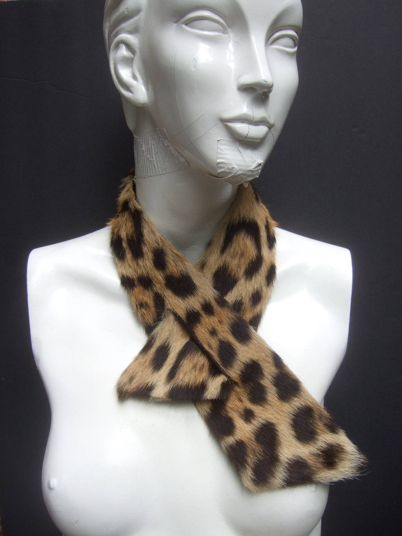 Women's 1950s Chic Leopard Print Fur Scarf Collar