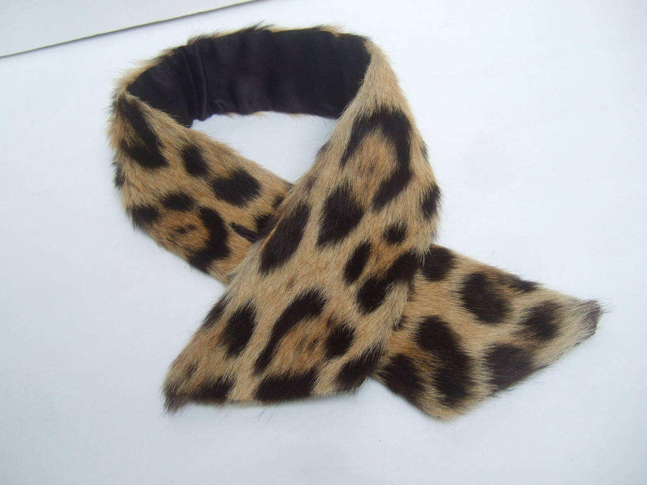 1950s Chic Leopard Print Fur Scarf Collar 3