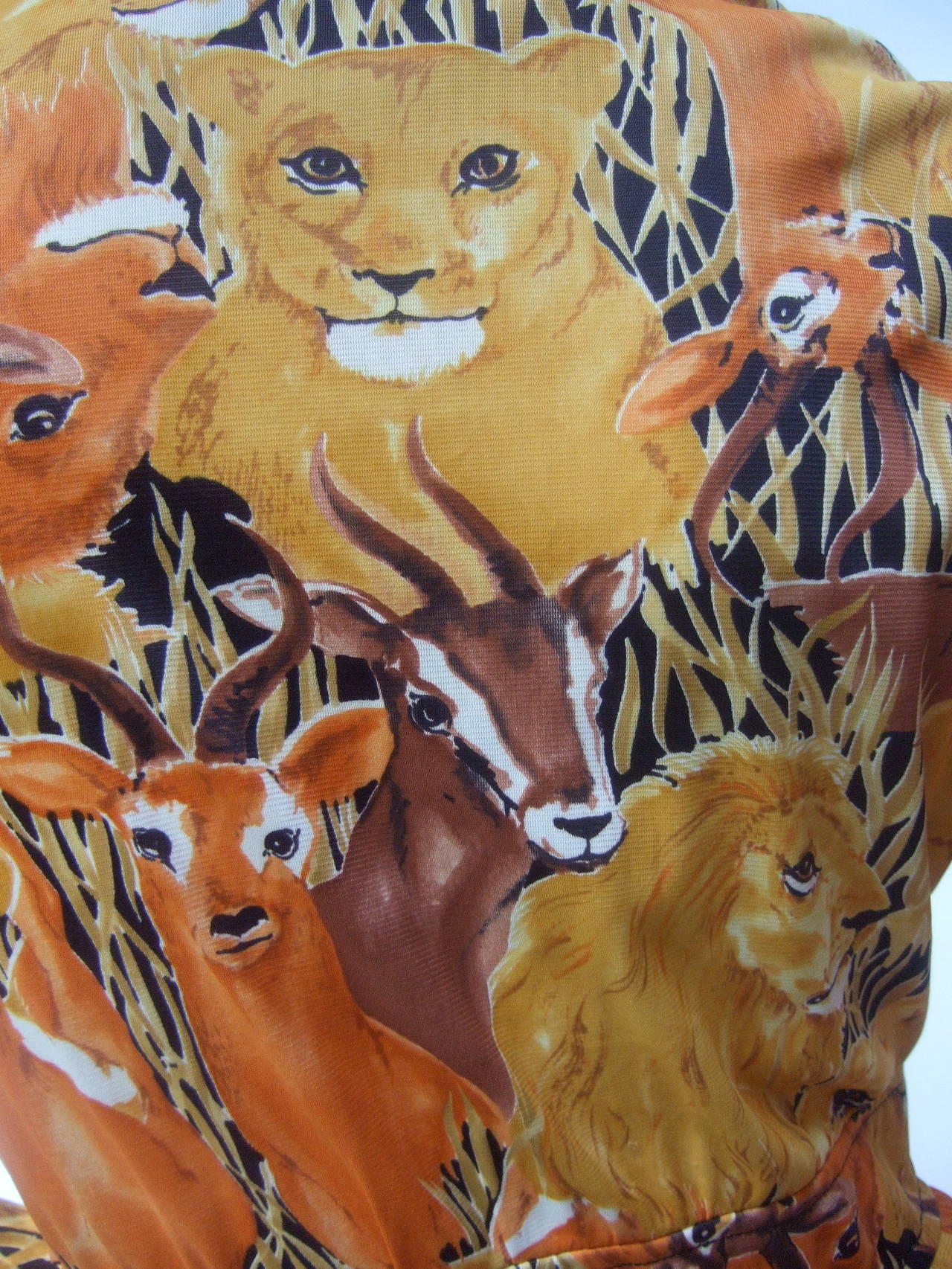 Women's 1970s Mod Animal Jungle Print Trouser Suit