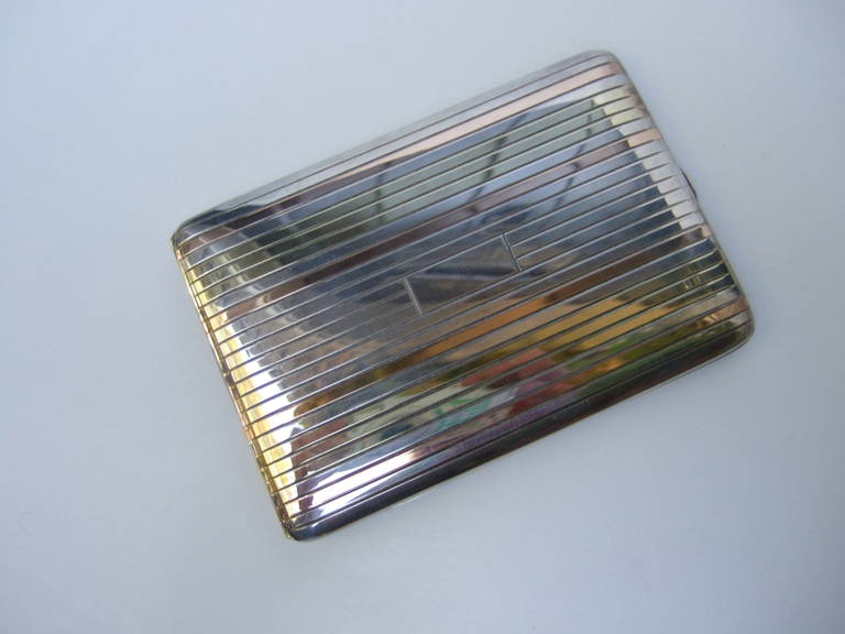 SAKS FIFTH AVENUE Sterling & Gold Cigarette Case 2