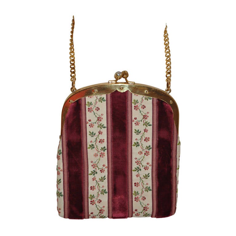 bienen - davis Floral Embroidery & Velvelteen Handbag