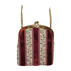 Vintage bienen - davis Floral Embroidery & Velvelteen Handbag