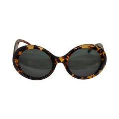 Vintage Gucci Large Round Tortoise Shell Sunglasses