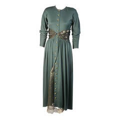 Geoffrey Beene Wool Jersey Dress with Gold Tissue Lame