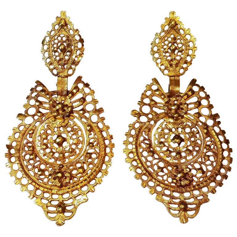 19th Century Iberian Gold Earrings