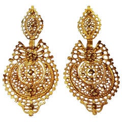 Antique 19th Century Iberian Gold Earrings