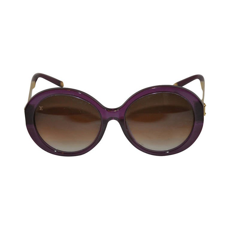 Louis Vuitton Deep Irresendent Purple Sunglasses with Gold