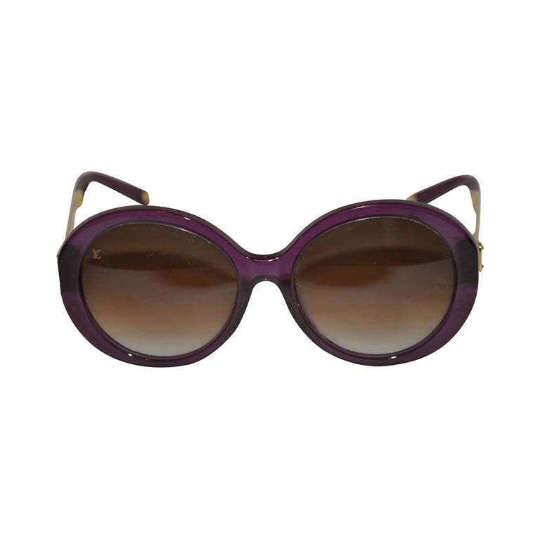 Louis Vuitton Deep Irresendent Purple Sunglasses with Gold Hardware ...